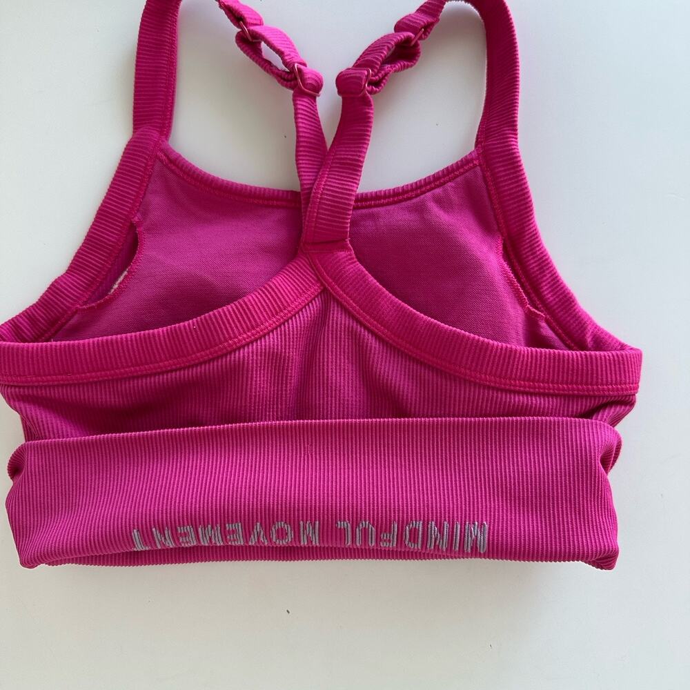 Alo Sports Bra Womens Small Pink Summer Ribbed Favorite Tank Yoga Seamless Gym - Picture 6 of 11